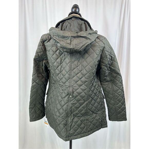Michael Kors Women’s Green Belted Quilted Coat Size Small - Picture 4 of 11